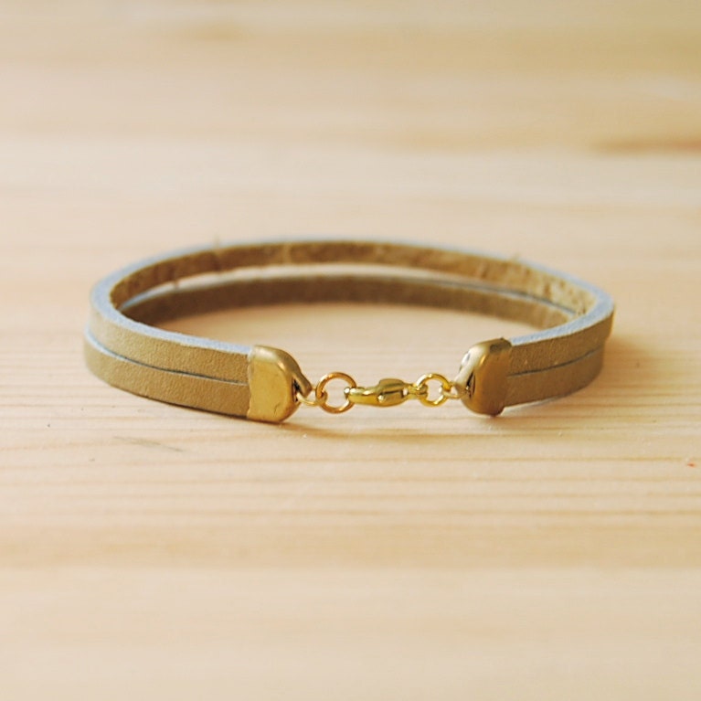 Leather Bracelet in Beige with Pink and Seafoam Green Chevron Pattern, "The Pecos Handpainted"