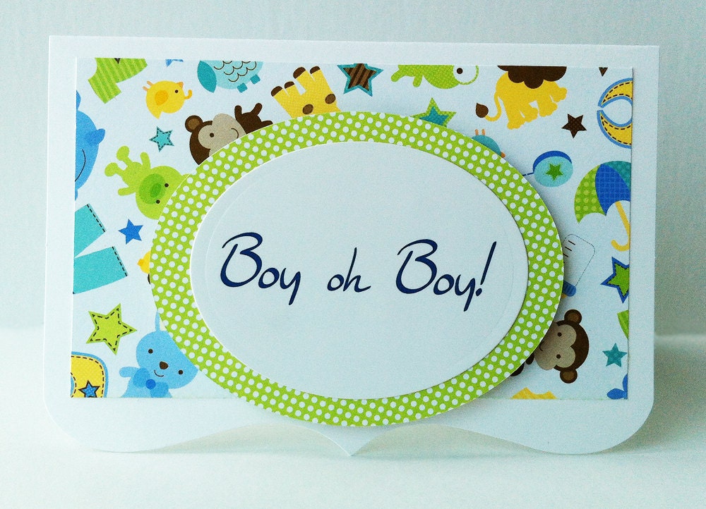 New Baby Boy Card, Baby Shower Card, Handmade Baby Card, Handmade Greeting