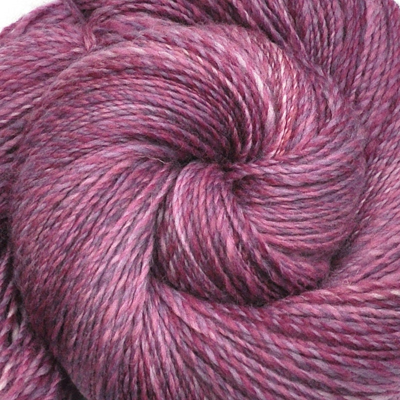 Handspun yarn - RASPBERRY ROSE - hand-dyed Corriedale wool, DK weight. 1180 yds.
