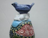 ceramic pottery bird jar ceramic art
