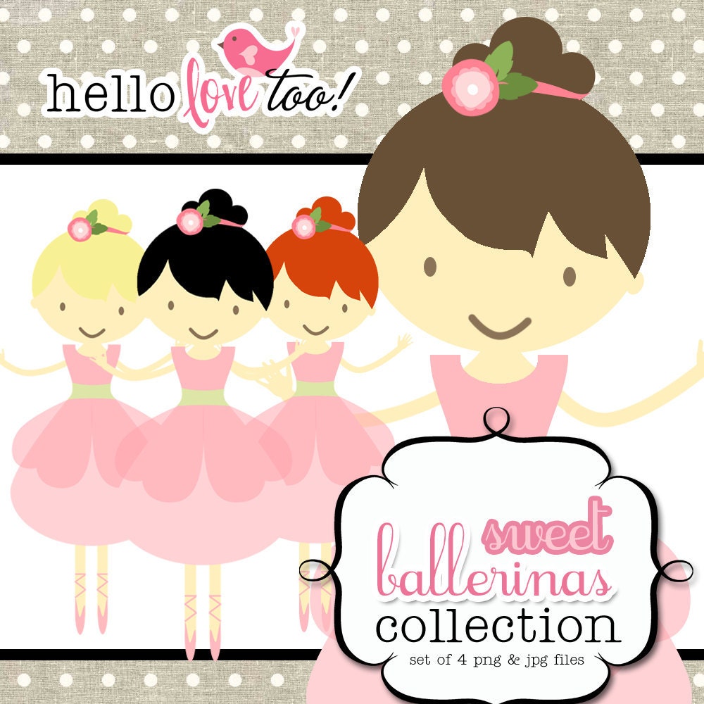 INSTANT DOWNLOAD sweet ballerinas digital clipart collection