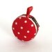 Red stars macaron coin case - mini wallet, keychain purse
