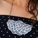 SALE 20% OFF - Big Sailor's Knot Necklace - white and navy satin cords - nautical style