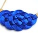 Electric Blue Big Sailor's Knot Necklace, Knotted Satin Cords, Rope Jewelry, Macrame, Elegant, Nautical Style