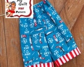 INSTANT DOWNLOAD Pants Pattern PDF , Boys and Girls Cuffed Pants Pattern Easy Sewing Tutorial sizes 6m through to 8 years "Cooper Pants"