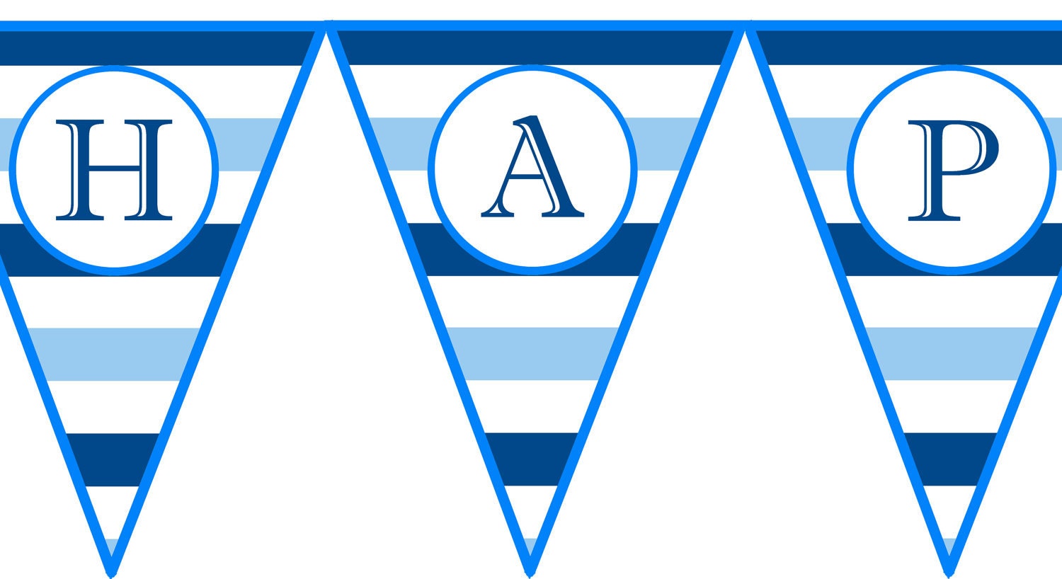 Instant Download Blue Horizontal Stripe Printable Birthday Banner Il_170x135