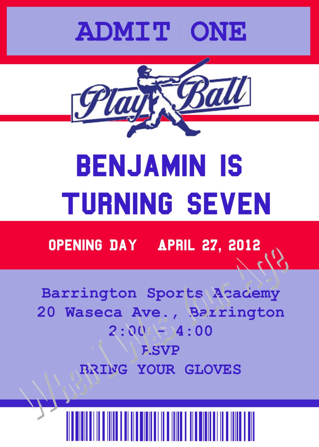 Personalized Printable Baseball Birthday Invitation Il_170x135