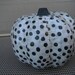 Home Accessories Pumpkin, Folk Art, Primitive, Rustic, Country Decor, French Country, Paper-Mache, Handmade, White w/ Black Dots