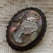Antique Abalone Cameo Carved Shell Brooch Pendant Free US Shipping