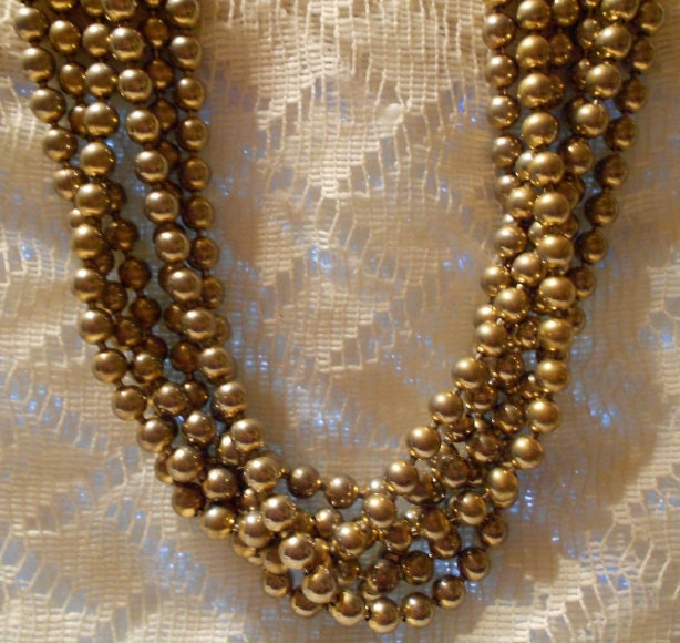 Vintage Givenchy Multi Strand Silver Tone Beaded Choker Necklace
