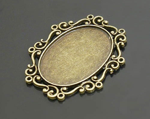10pcs Inner Size 30x22mm Antique Bronze Alloy Cameo Base Settings Pendant Trays Base Findings Charms 40x33mm T22R362
