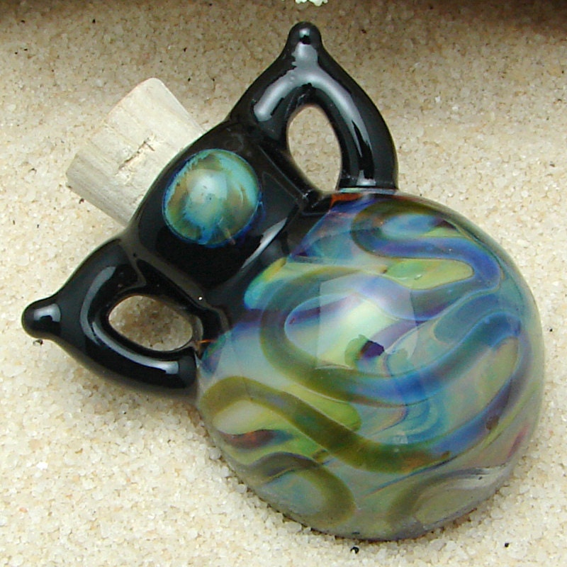 Hand Blown Glass Vessel Pendant  Perfume Bottle Necklace for Aromatherapy or Scented Essential Oils