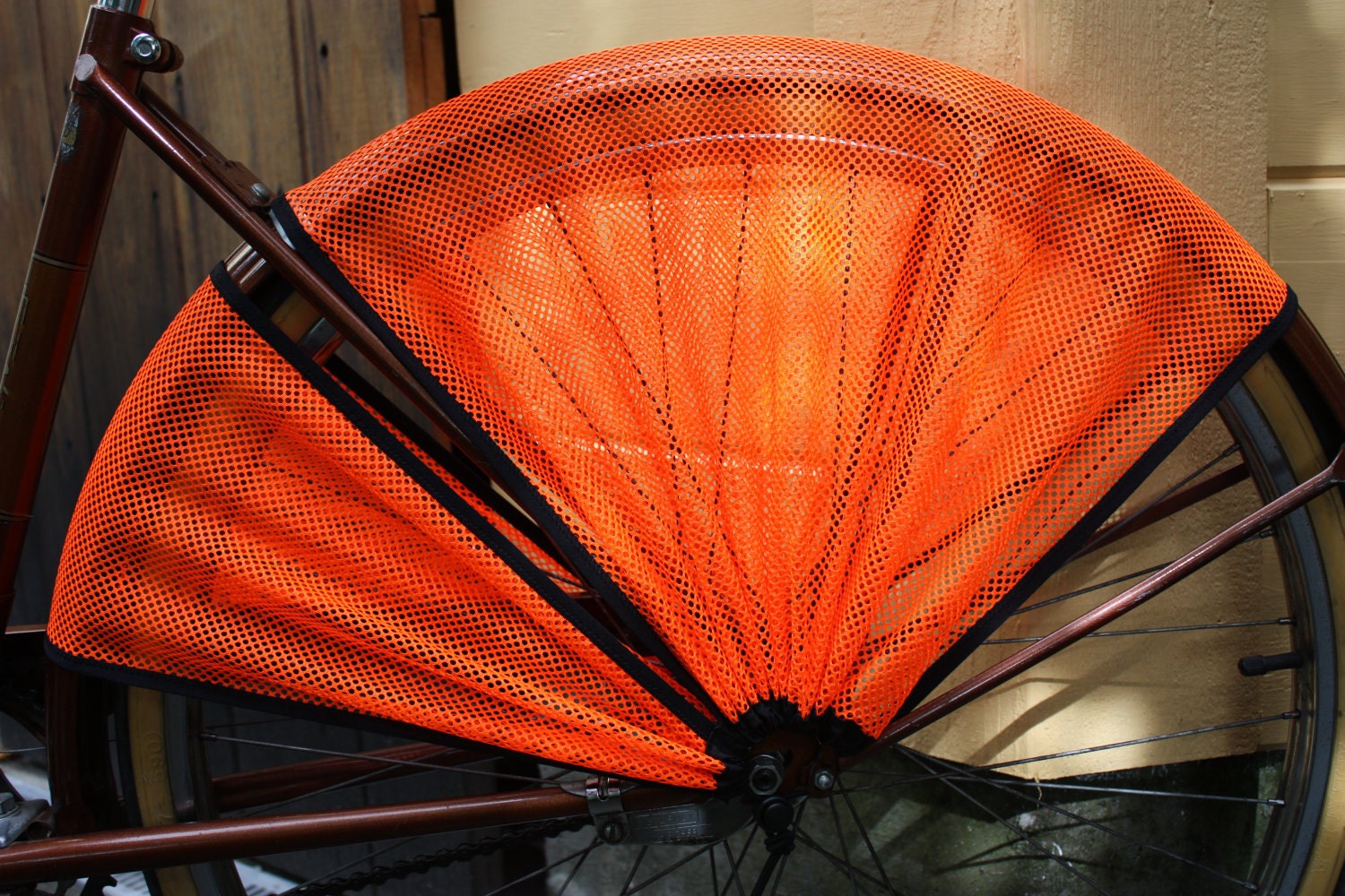 Bicycle skirt guard. Screaming Fluorescent Orange