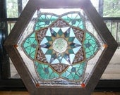 RESERVED   Ceramic Gemstone and Glass Mosaic Stargate, energy portal, spiritual art, sacred geometry, mandala