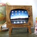 Handmade Natural Wood Retro TV Ipad Dock