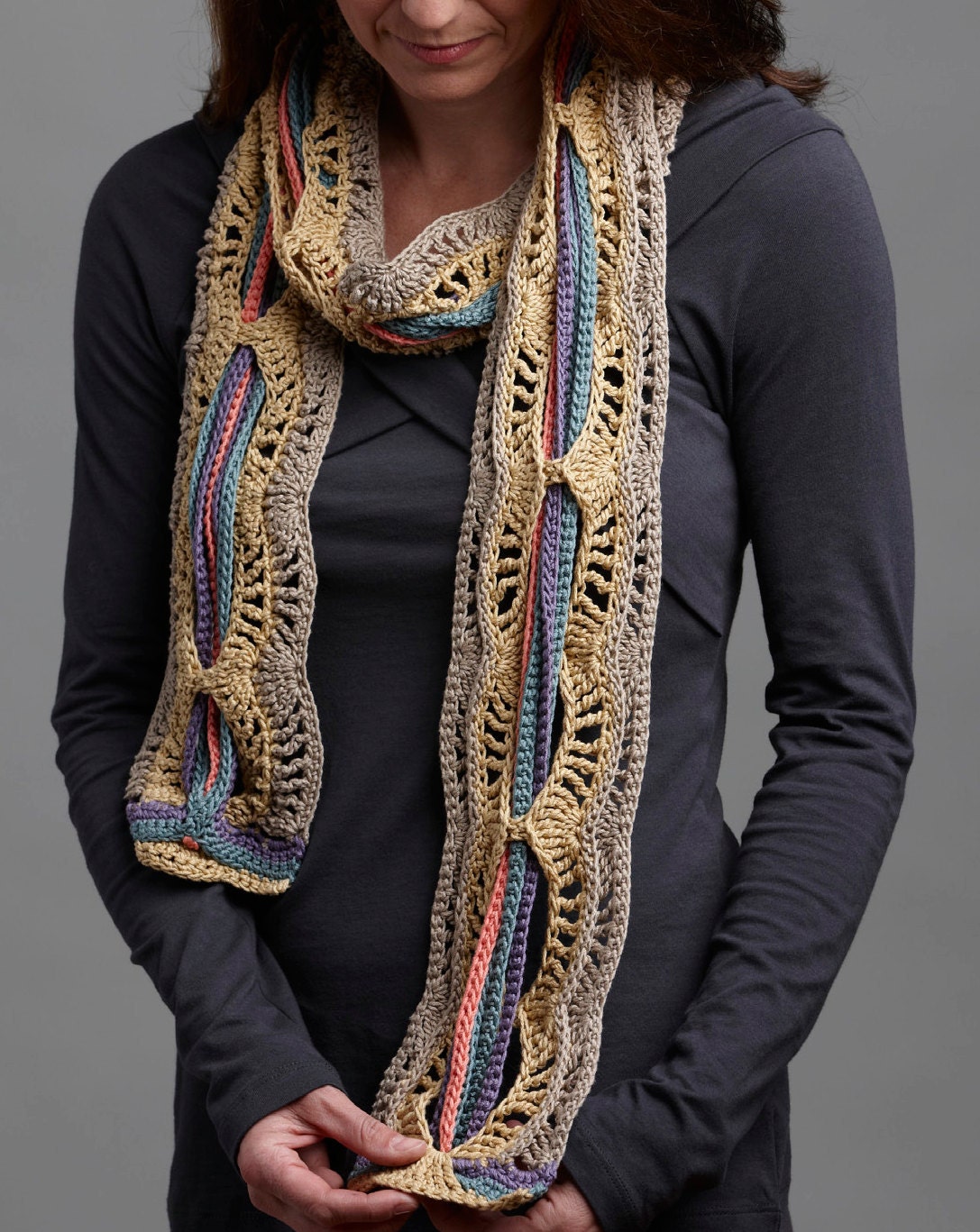 Crochet Pattern- A Tangle of Color Scarf crochet pattern