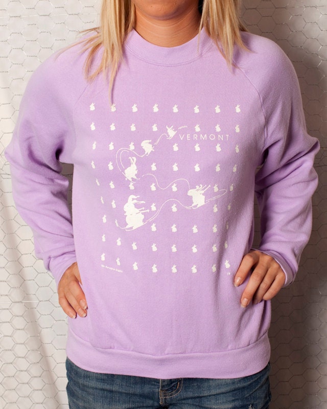 1980's Lavender - VERMONT - Snow Bunnies Sweatshirt - M