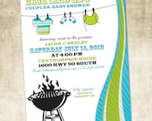 Baby Shower Invitation, BBQ Baby Shower (PRINTABLE FILE)
