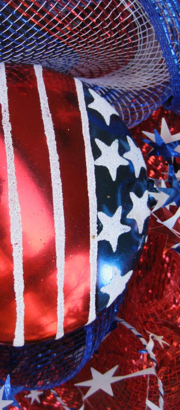 Deco Mesh STARS and STRIPES Patriotic Wreath