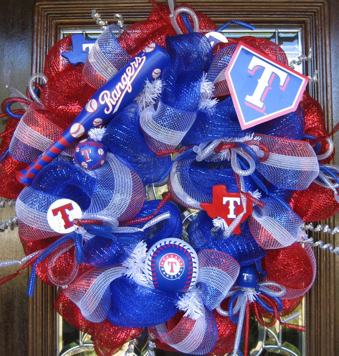 Deco Mesh TEXAS RANGERS WREATH