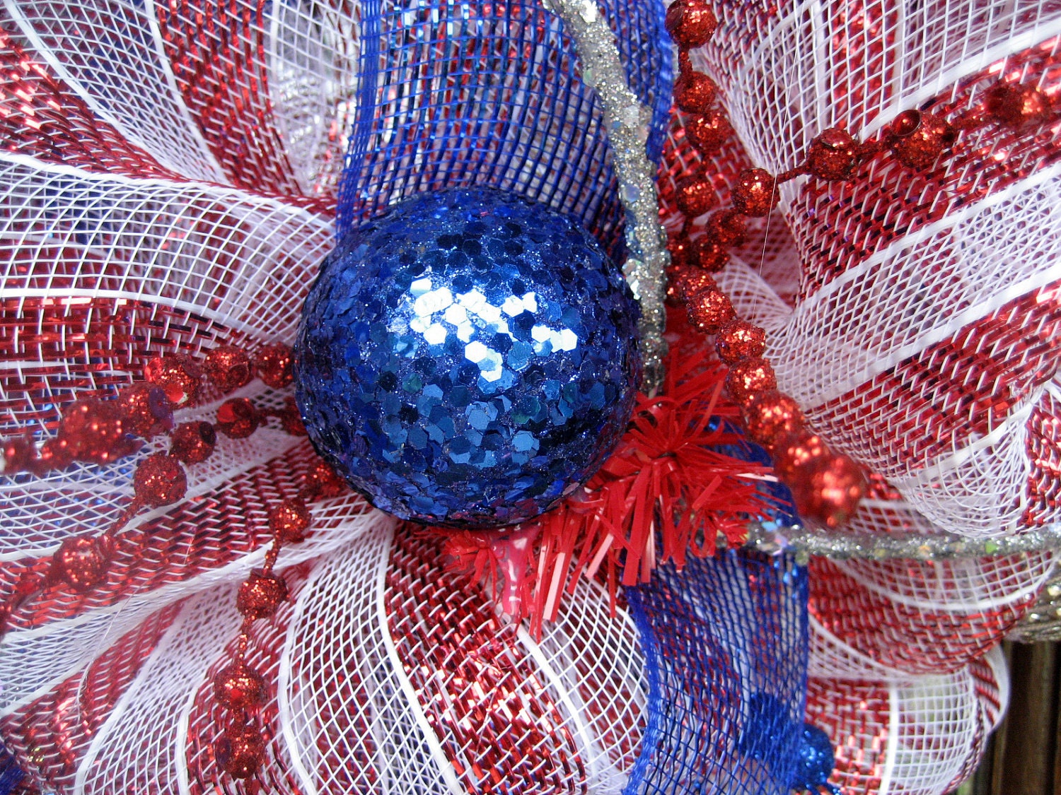 Deco Mesh AMERICAN PRIDE PATRIOTIC Wreath