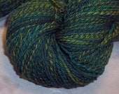 Handspun Yarn.1 Skein handspun Targee wool.  320 yards.  Greens. 3 ply