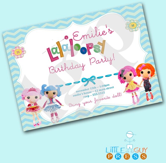 Lalaloopsy  Birthday Party  Invitations DIY Printable