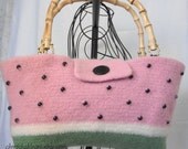 Felted Watermelon Tote - Crochet Purse - Spring Purse - Summer Tote - Ready to ship - OOAK