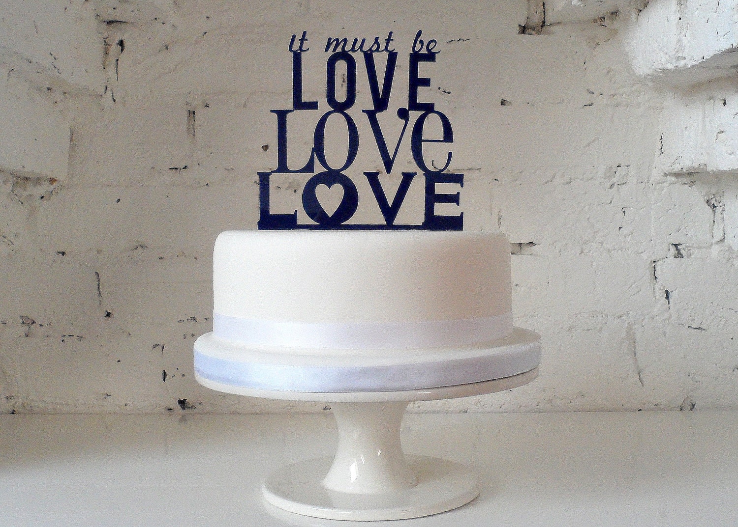 It Must Be Love, Love, Love' Wedding Cake Topper