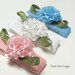 Velcro Hair Clip - Pink, Blue and White Flower - Toddler Hair Clip-Infant Hair Clip-Baby Hair Clip