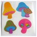 Rare Vintage Sandylion Pearl Finish Psychedelic Rainbow Mushrooms Stickers 80's Opal