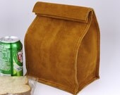 Leather Lunch Bag - light brown - It's fun, it's leather, it's a great conversation starter.