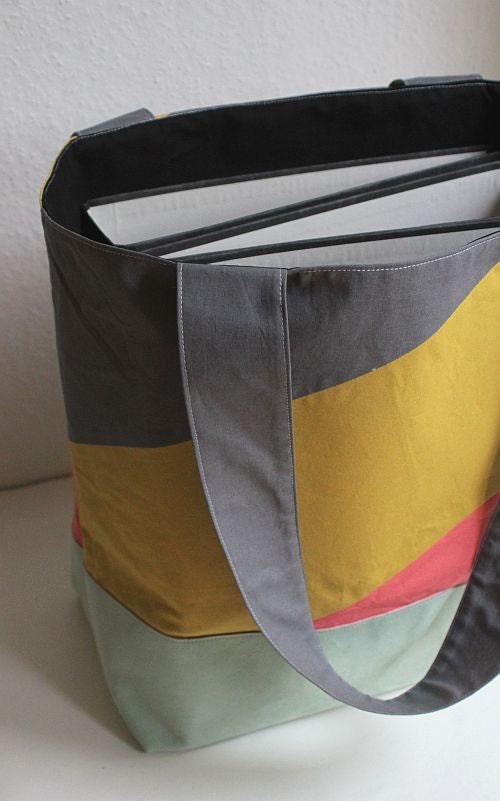 big cotton and faux suede market bag
