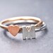 Custom initial ring, letter ring, alphabet ring, sterling silver ring, personalized ring, heart ring, name ring, stacking ring, gold plated