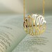 Gold Monogram Necklace- 1" initial necklace- Gold pendant Hand sketch&Hand Craft