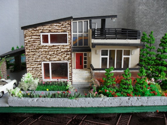 Modern Miniature Model House with Property HO Scale by ...
