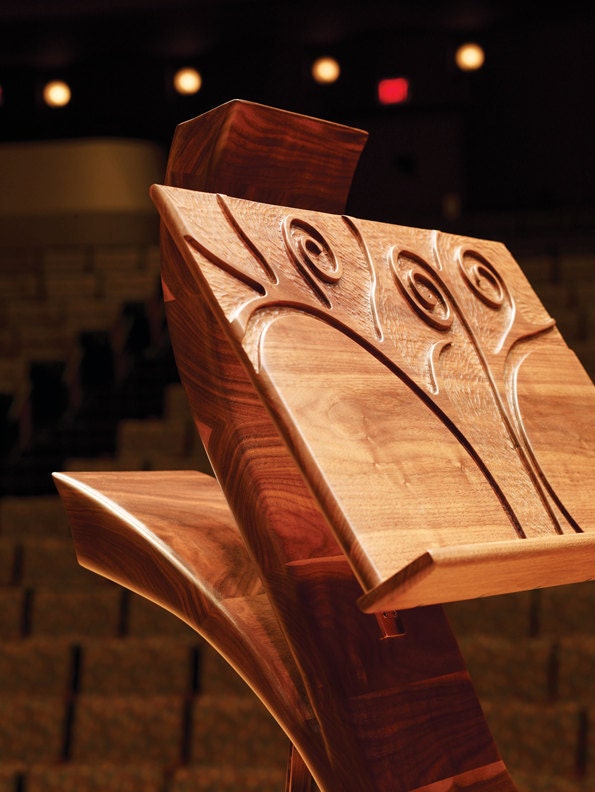 Curved Music Stand in Walnut
