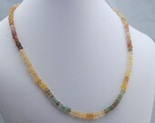 Fluorite Gemstone & Sterling Silver Necklace - Pastel - Rainbow - Statement Necklace