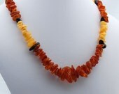 Baltic  Amber & Sterling Silver Necklace - Statement Necklace - Strand Necklace - Beadwork Necklace - Gemstone Necklace