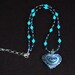Turquoise and Dumortierite Handmade Necklace with Cobalt and Silver Glass Heart