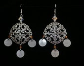 brass earrings, Fancy Earrings, big dangle earrings,