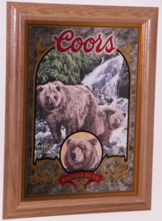 Coors Grizzly Bear Nature Series Mirror by mikesantiquegarage