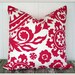 REVERSIBLE Suzani and Ikat Pillow Cover / 20x20