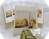 1 Set of (5) English Note Cards With Envelopes