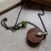 RESERVED Into the Shire, Hobbit Door Necklace, Painted Wood, Antique Brass Chain, Made to Order