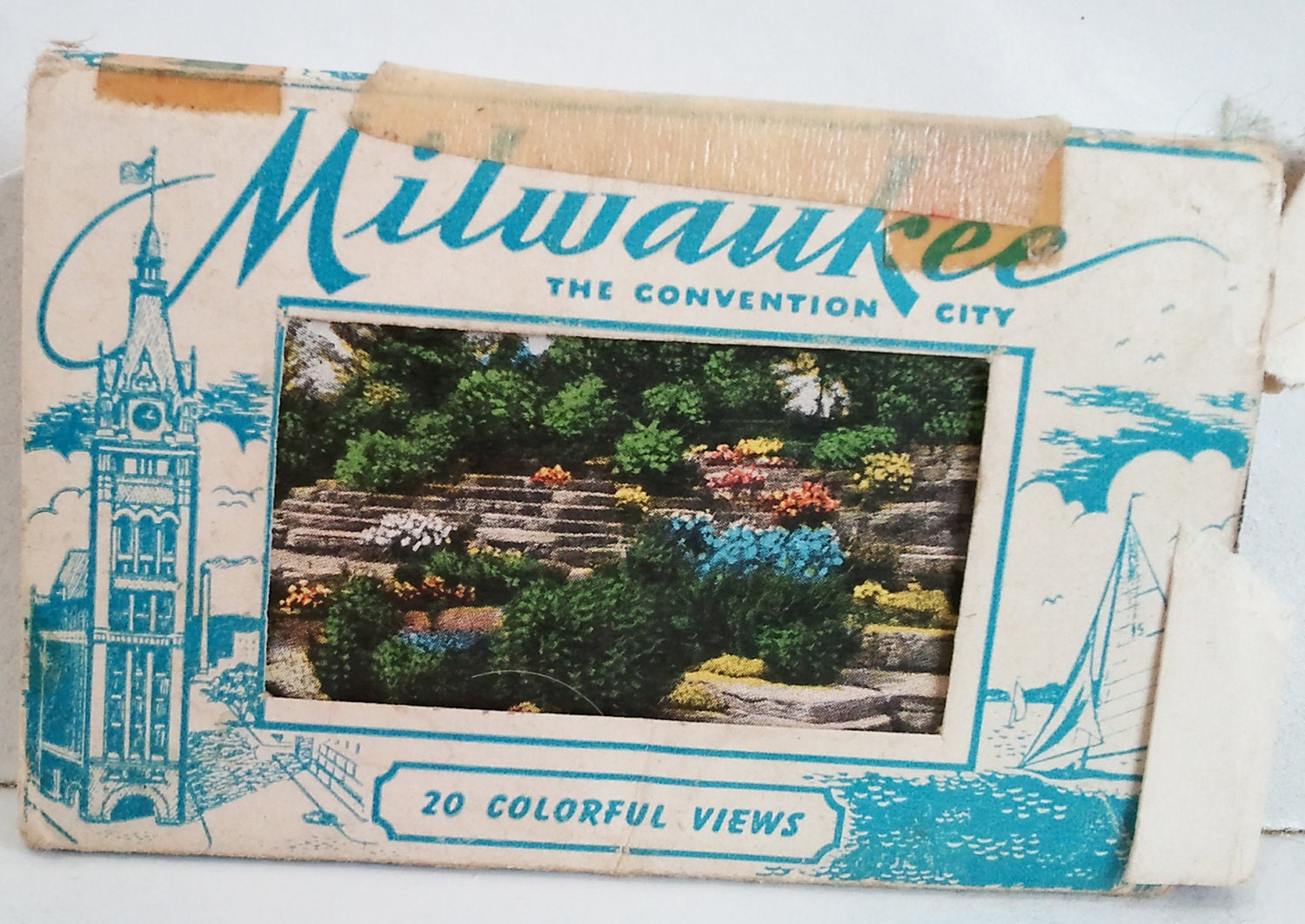 1940s Souvenir Cards, Milwaukee 20 cards, Colored Historic Landmarks