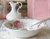 Vintage Bavarian/German Style Rose, Pink & Gold Vegetable Serving Bowl