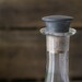 Vintage French Etched Bottle with flowers and tangerine stripe detail