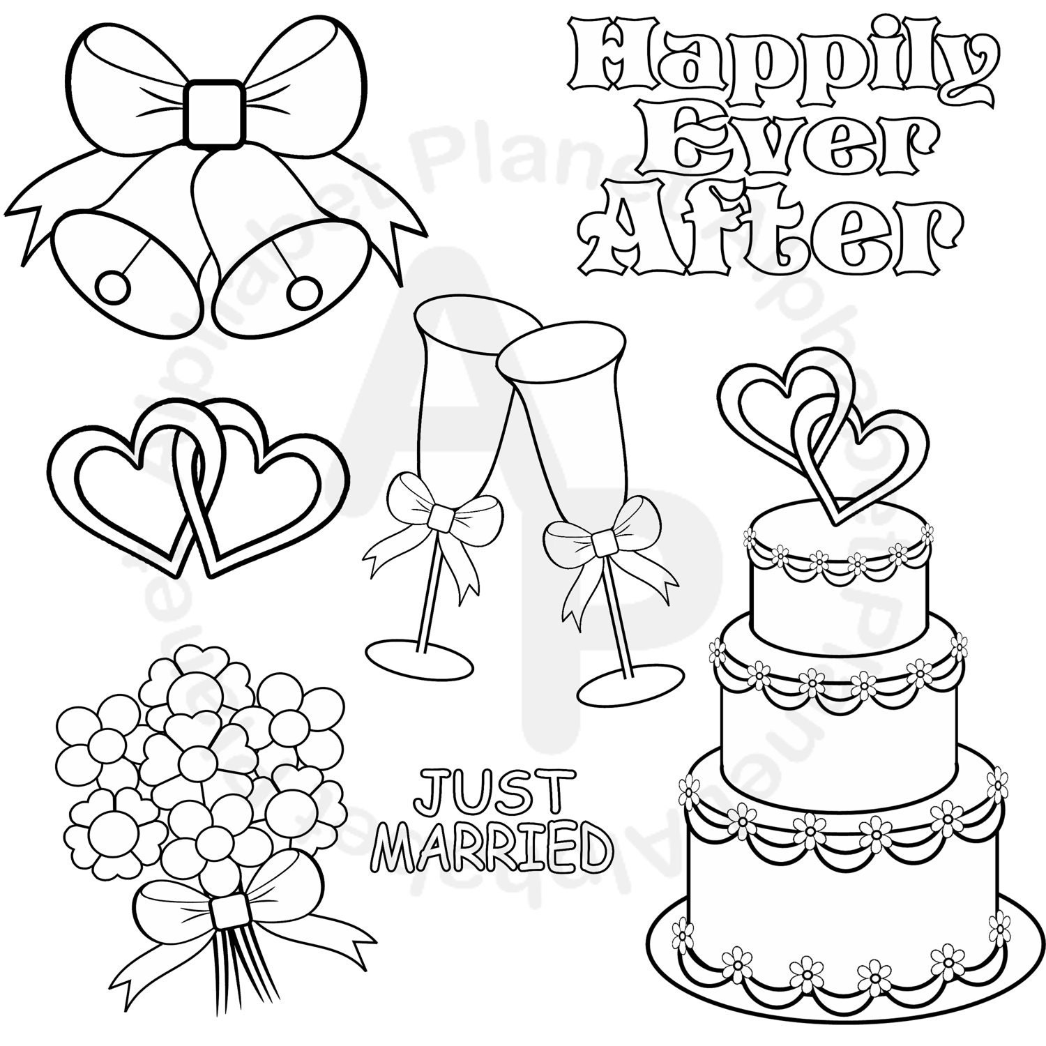 wedding bells clipart black and white free - photo #30