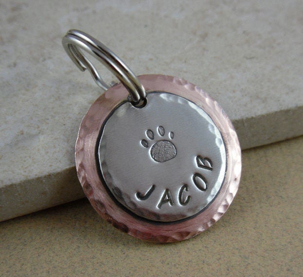 Pet ID Tag - Mixed Metals Copper and Silver Dog Tag